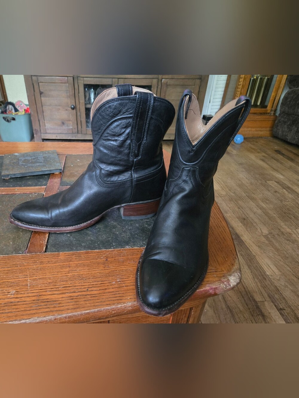 Tecovas Black Leather Short Western Boots